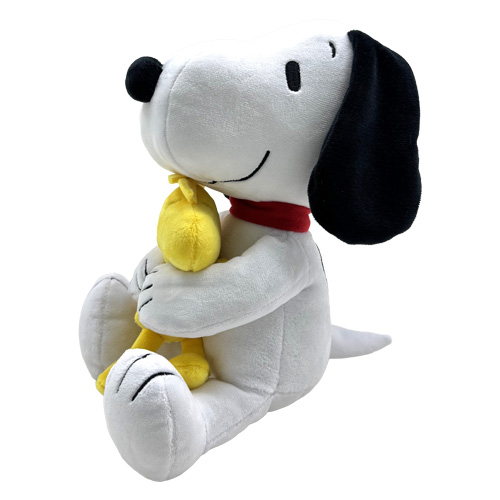 (Mis 3+) SNOOPY – Snoopy c/ in braccio Woodstock Peluche 25cm…x48